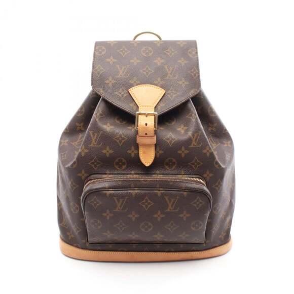 LOUIS VUITTON Authentic Brown Monogram Leather Backpack